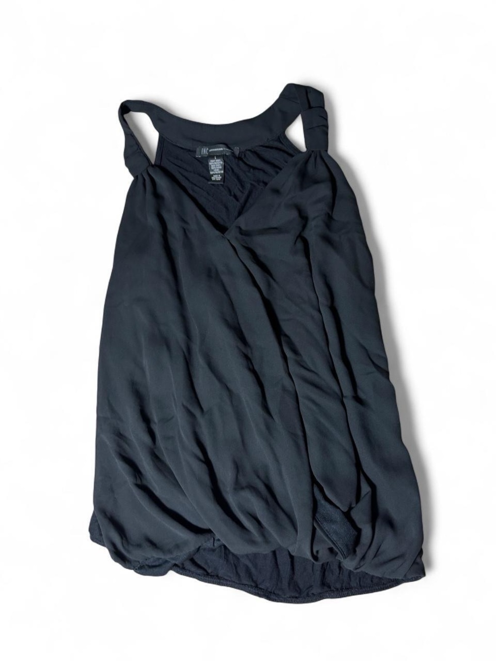 INC International Concepts Black Draped Sleeveless Camisole